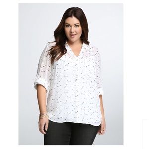 Torrid Arrows Chiffon Button Down Blouse Top 3